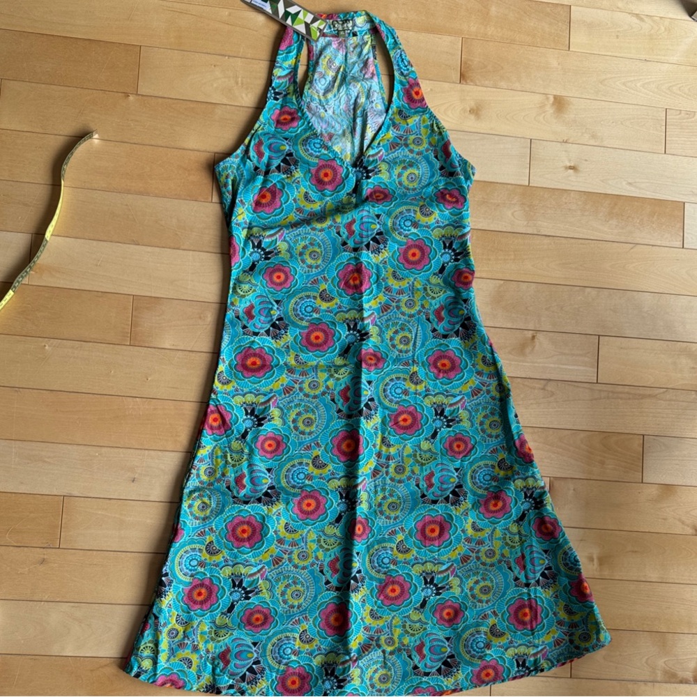 Kali Turquoise and Red Backless Dress